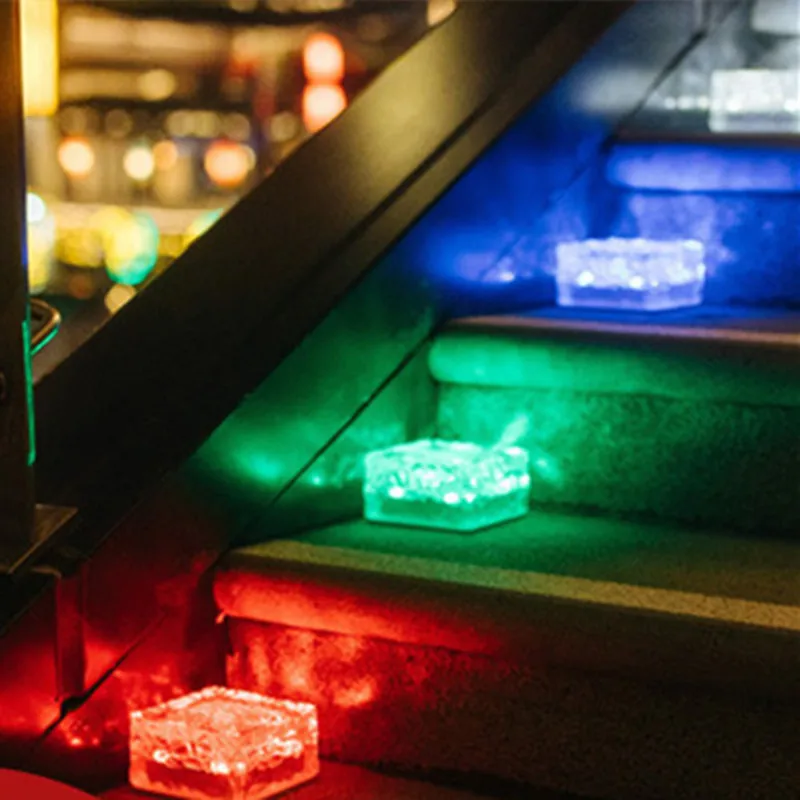 Solar Path Light Underground Buried Brick Led Ice Cube Shape Garden Waterproof Landscape Road | Лампы и освещение