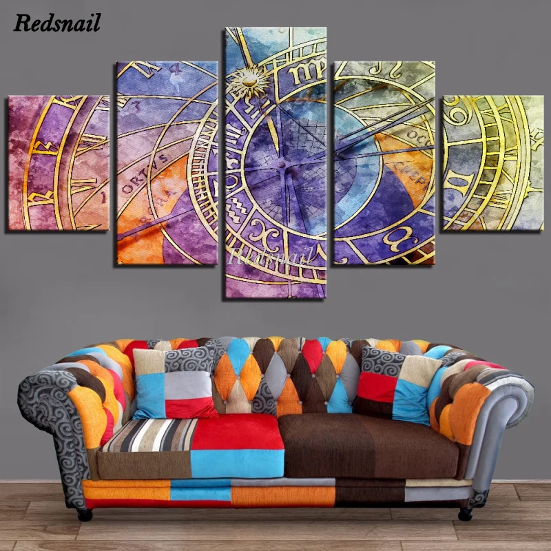 

Красочные часы времени 5 штук diy Алмазная Картина Вышивка крестом 5D полная Алмазная вышивка Мозаика Декор головоломка абстрактная MM102