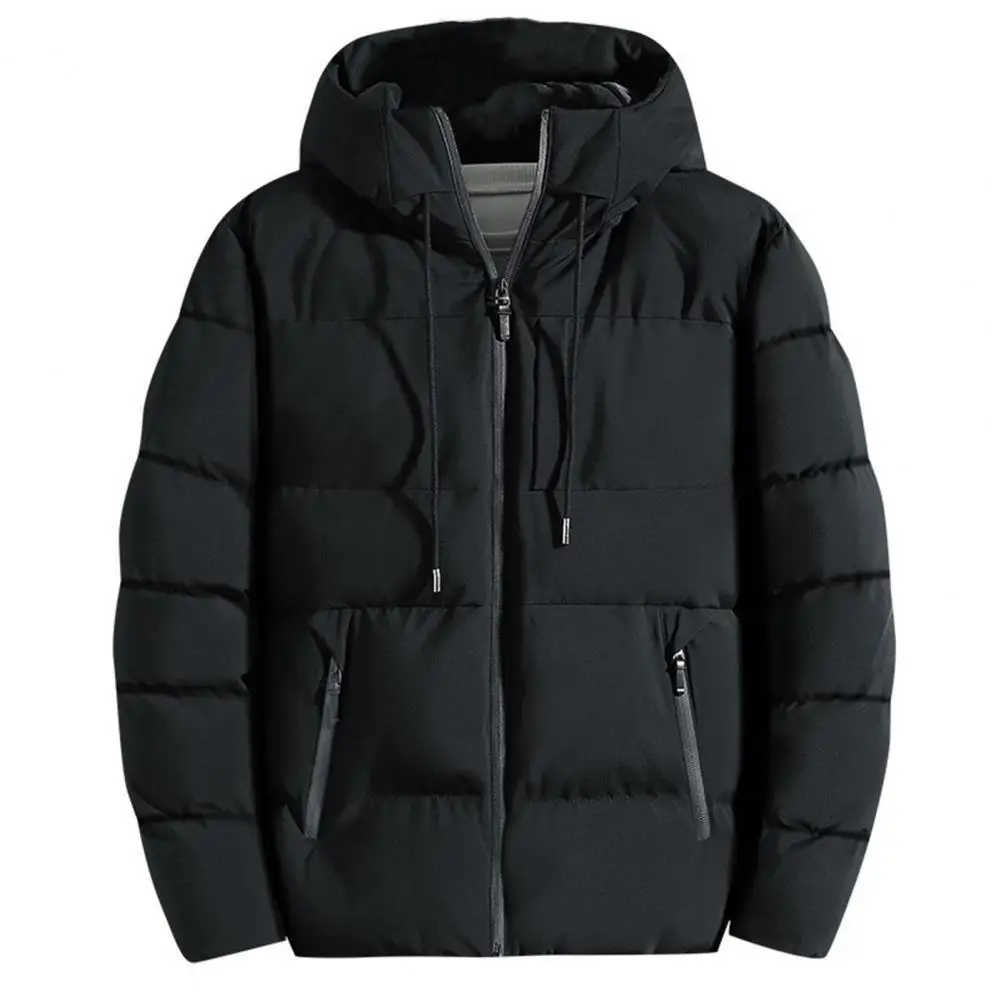 

Мужская теплая куртка на хлопковом наполнителе, с капюшоном