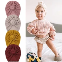 5pcslot waffle crochet knit turban hat 3m 5t toddler infant baby girls beanies snails boutique bonnet fashion hair accessories