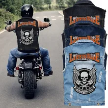 Men Biker Jackets Vest Solid Color Leather Jacket Punk Motorcycle Jacket Embroidery Skull Jacket Short Coats