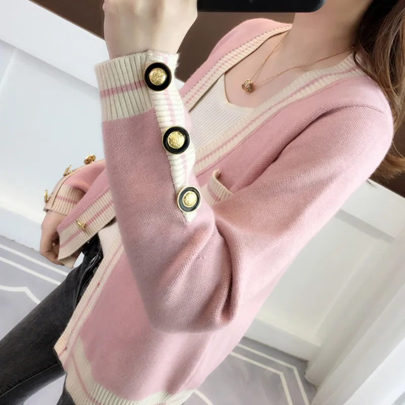 Осень 2020 свитер MUMUZI с открытым стежком шаль карманами теплое пальто Кардиган