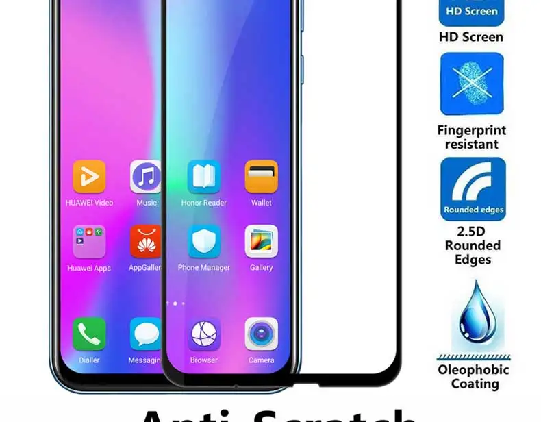 9D закаленное стекло на Huawei Honor 9 10 20 Lite 9i 10i 20i 8X 8A 8C 8S Защитная пленка для экрана