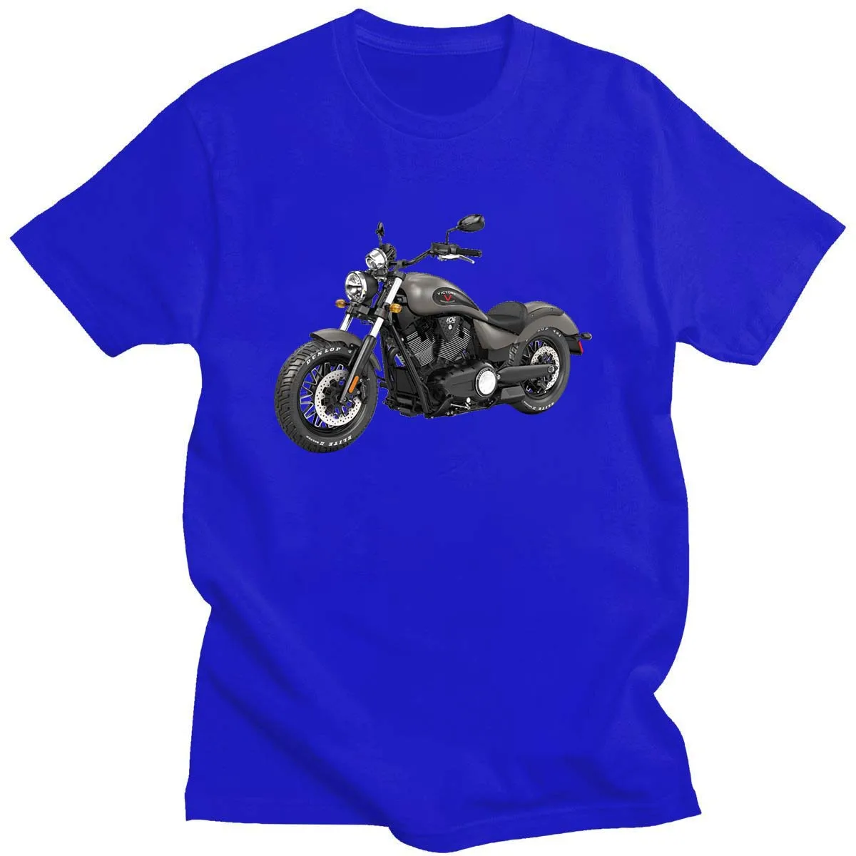 

Men's Cool 3D Printing Small Motorcycle Pattern Casual Street Trend Summer Top 100% Cotton Lightweight Sweat-absorbent T-shirt