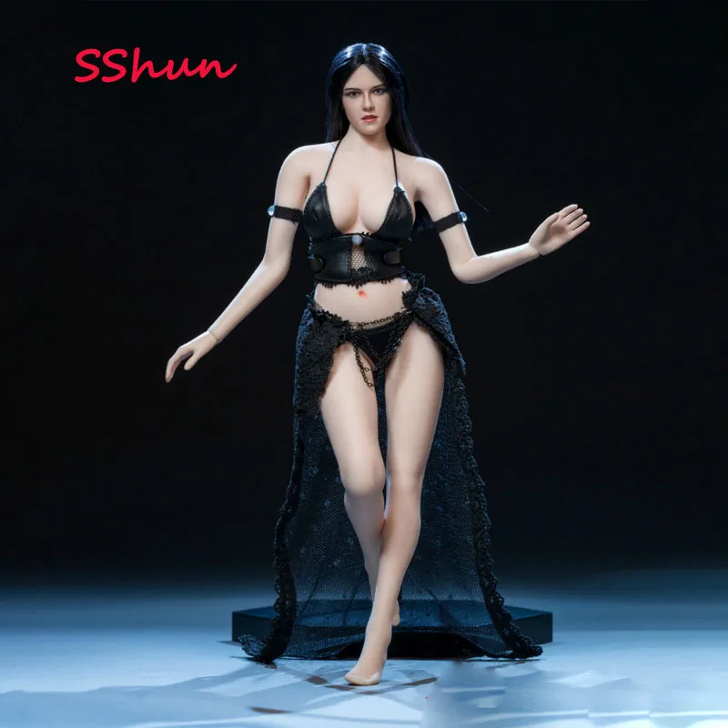 XY003 1/6 Scale female soldier black leather underwear lace skirt sexy suit For 12 '' Action Figure Body DIY |