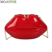 lips shape pvc handbags solid zipper shoulder bag crossbody messenger phone coin bag evening party clutches bolsas feminina saco