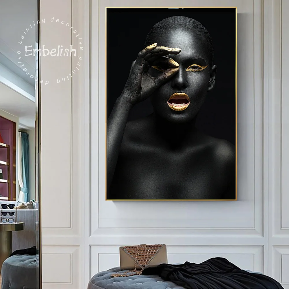 

1 Pieces Black Nude African Woman HD Print On Canvas Oil Paintings For Living Room Modern Home Decor Wall Art Pictures Posters