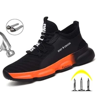 new safety shoes boots for men steel toe shoes anti smashing construction work safety boot breathable safety shoes men footwear