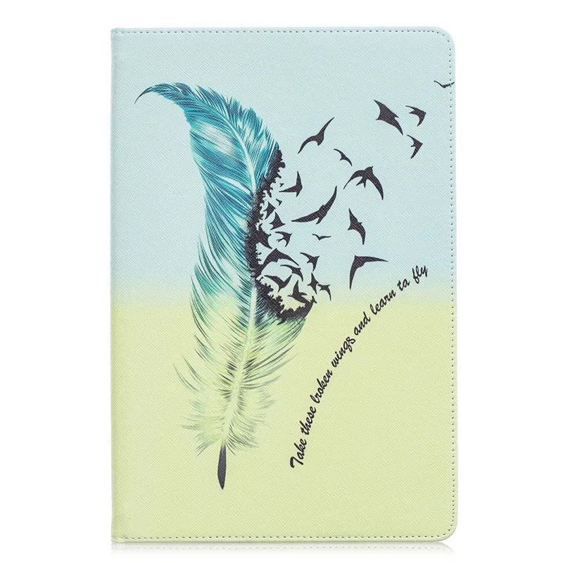 feather Чехол-подставка для samsung Galaxy Tab S6 с умным рисунком, чехол для Galaxy Tab S6, чехол 10," SM-T860 SM-T865, чехол для планшета - Цвет: feather
