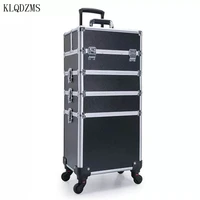 klqdzms women beauty trolley suitcase makeup case large capacity cosmetic case fashion cosmetic bags rolling luggage
