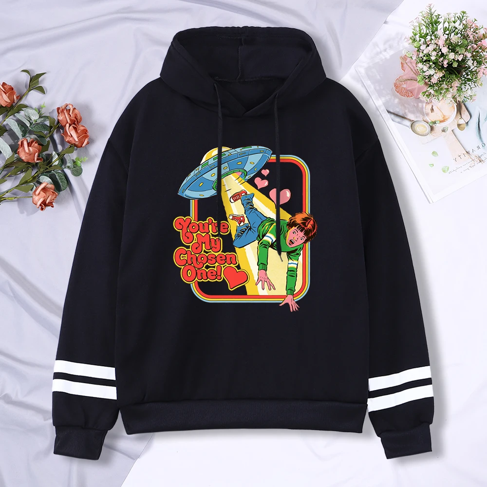 

Забавная Мужская толстовка My choose One с принтом из мультфильмов, модная теплая толстовка, осенняя флисовая толстовка в полоску, удобные мужски...