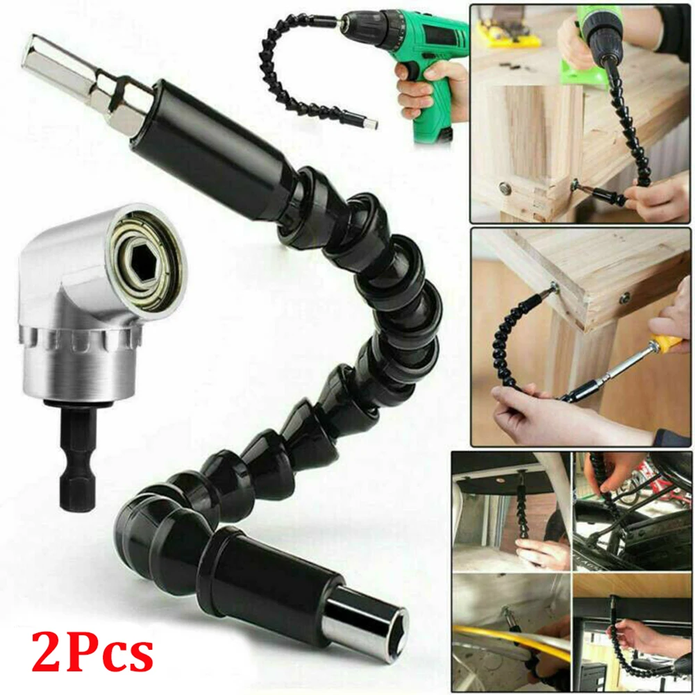 

2X Right 105 Angle Drill Flexible Shaft Bits Kit Screwdriver Universal Bit Holder Connect Electronics Repair Tool Accessories