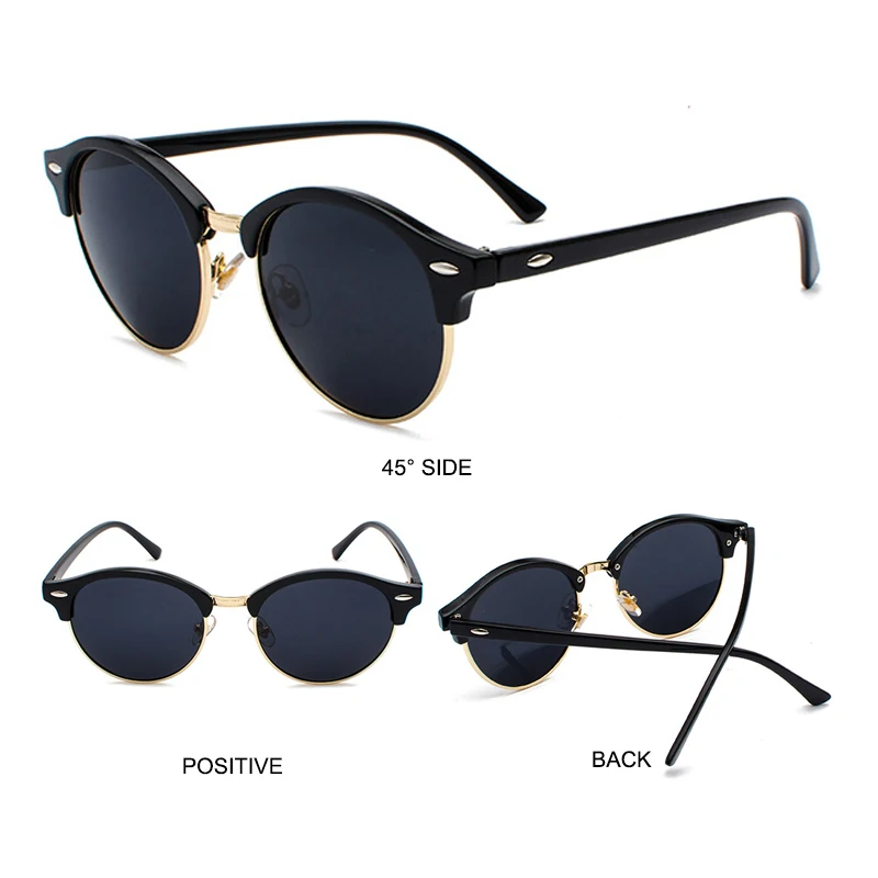 Мужские поляризационные солнцезащитные очки SIMPRECT круглые в стиле ретро 2021