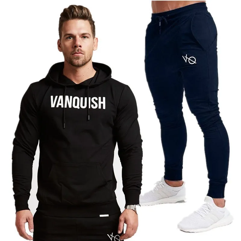 

Algodão casual masculino terno 2021 moletom com capuz + calças masculinas moda esportiva ao ar livre streetwear moda roupas masc