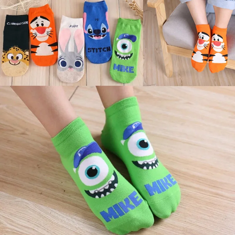 Носки с героями мультфильмов забавные женские короткие носки сумасшедшие