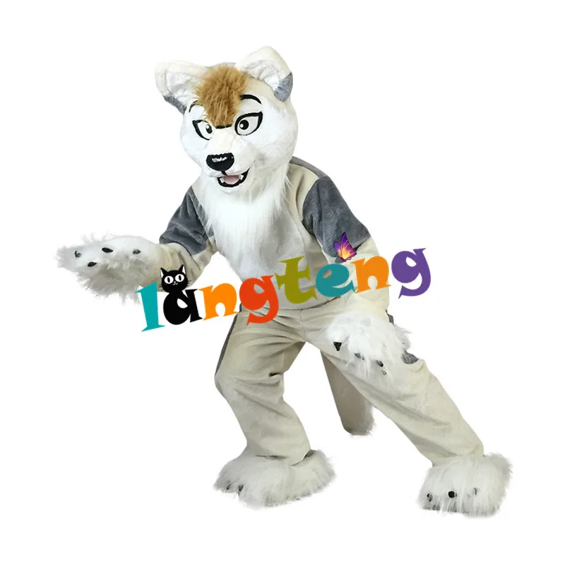 889 костюмы талисманов с изображением серой лисы и собаки на Хэллоуин фурнитура
