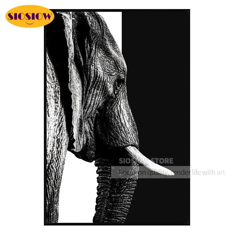 Черно-белое искусство 5D сделай сам слон алмазная живопись вышивка крестиком
