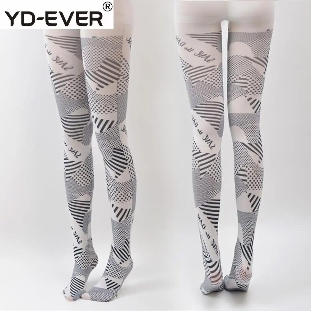 Оригинальный дизайн черно белые чулки с размытием индивидуальные весенне