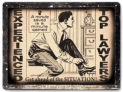 

Lawyer attorney metal Sign / vintage style retro plaque office wall decor art