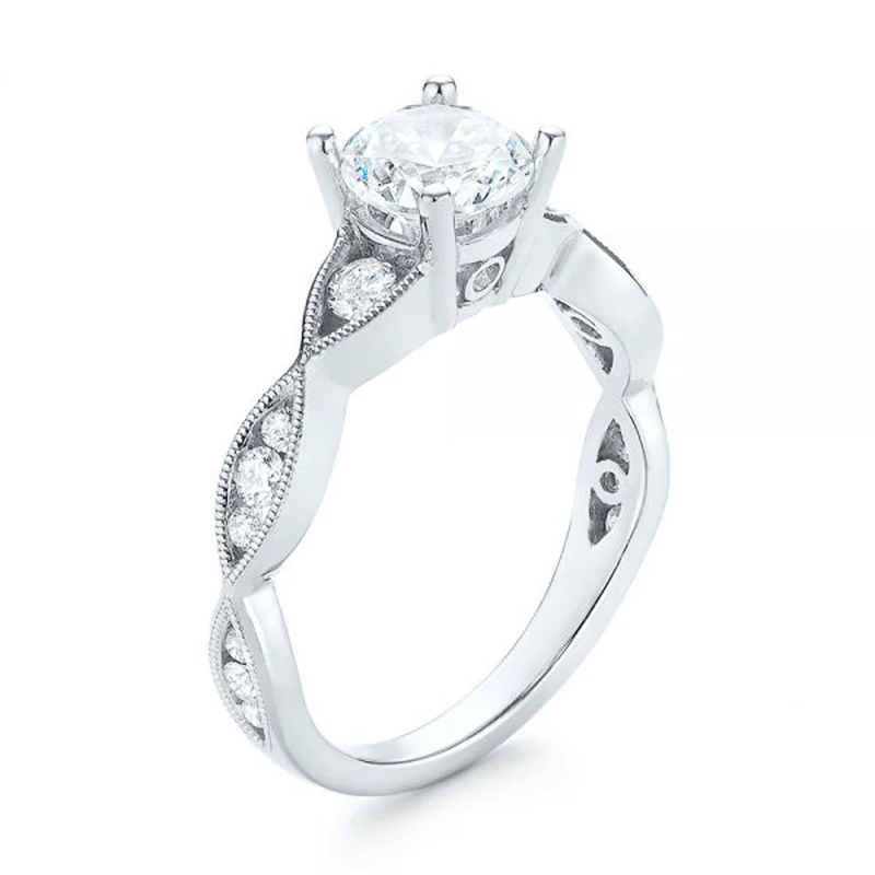 Huitan Классический 4 когти циркон камень женщины прополка кольца Твист с