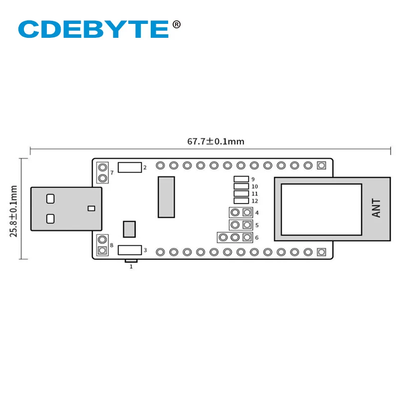

E104-BT10-TBN CH340 USB Test Board Mesh Network For TLSR8269 Bluetooth Module E104-BT10N