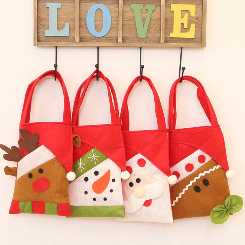 5 стилей мультфильм рождественское яблоко печенье конфеты сумка пакет для