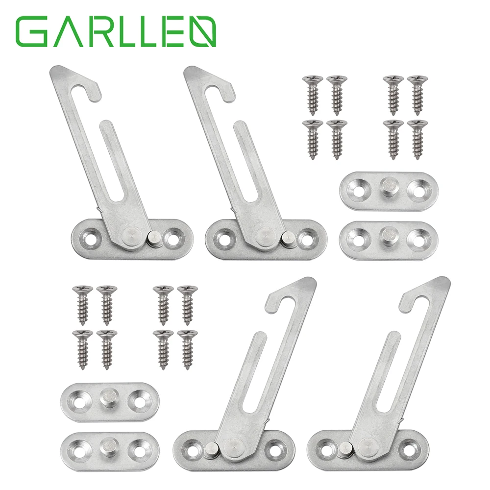 

GARLLEN 4pcs UPVC Window Restrictor Child Baby Security Lock Stainless Steel Safety Catch Door Lock 2pcs for Left&2pcs for Right