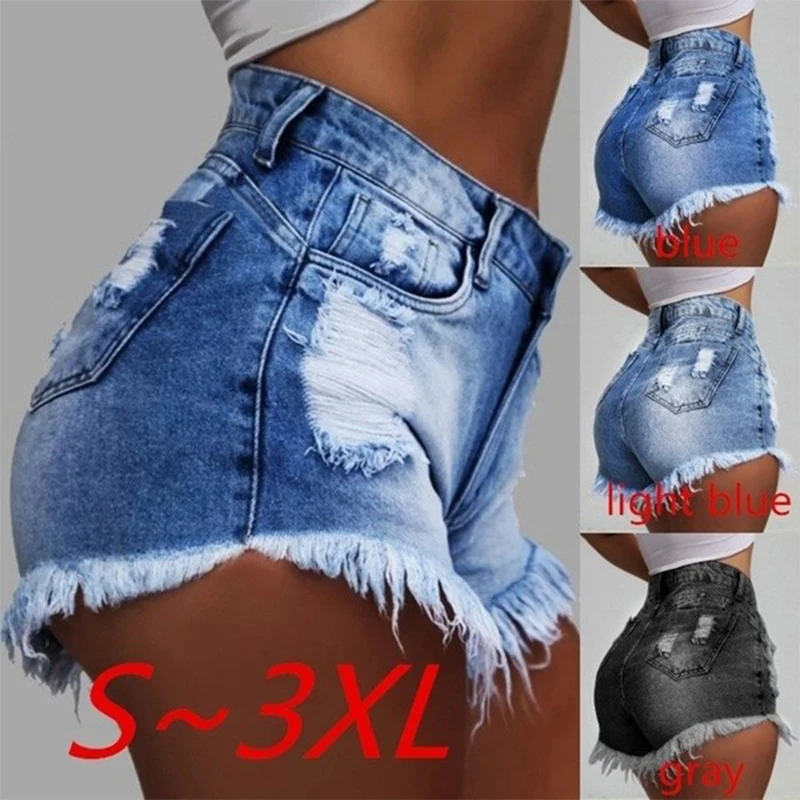 

Slim Tassels Hole Sexy Denim Shorts Women's Fashion Casual Summer Cool Women's Denim Shorts High Waist Plus Size Sexy Shorts