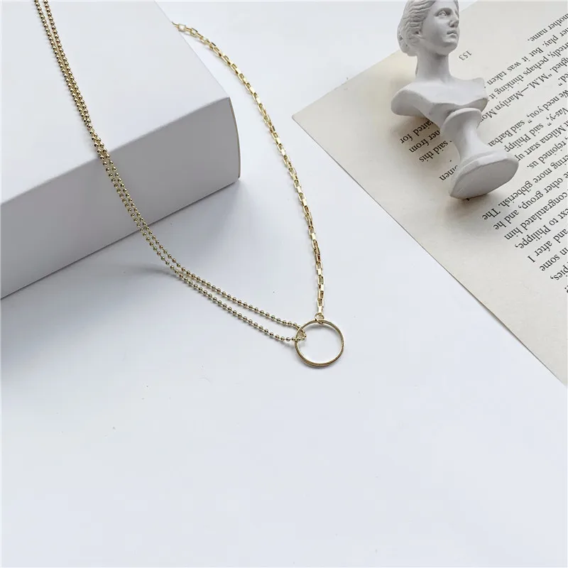 Корейская классическая простая металлическая Асимметричная цепь полый обруч