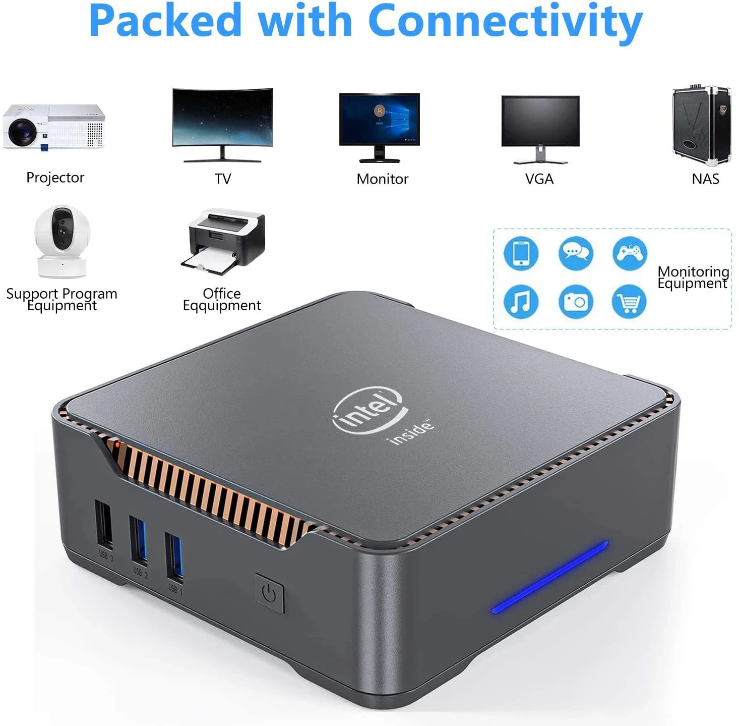 GK3V Windows 10 Mini PC Intel J4125 QuadCore DDR4 8GB 256GB SSD Dual WIFI 1000M LAN 4K WIN10 Pc Gamer Computador VS GK | Компьютеры и