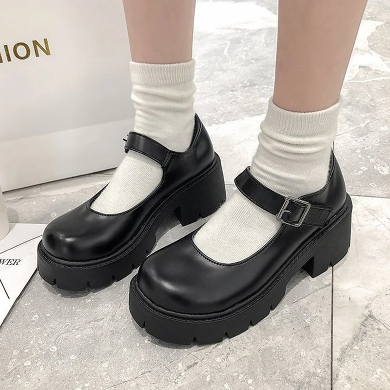 

Shoes Lolita Shoes Women Japanese Style Mary Jane Shoes Women Vintage Girls High Heel Platform Shoes College Student Plus Size