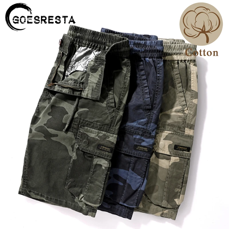 

Summer Breathable Camouflage Cargo Shorts Men Brand 2021 New Fashion Sports Cotton Shorts Loose Large Size Casual Men's Shorts