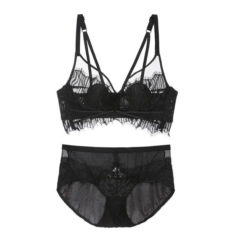 Backstrom Women Ultra-Thin Wire Free Gather Lingerie Sets Minimizer Sexy Lace Modal Brassiere No Ring Close Furu Bralette