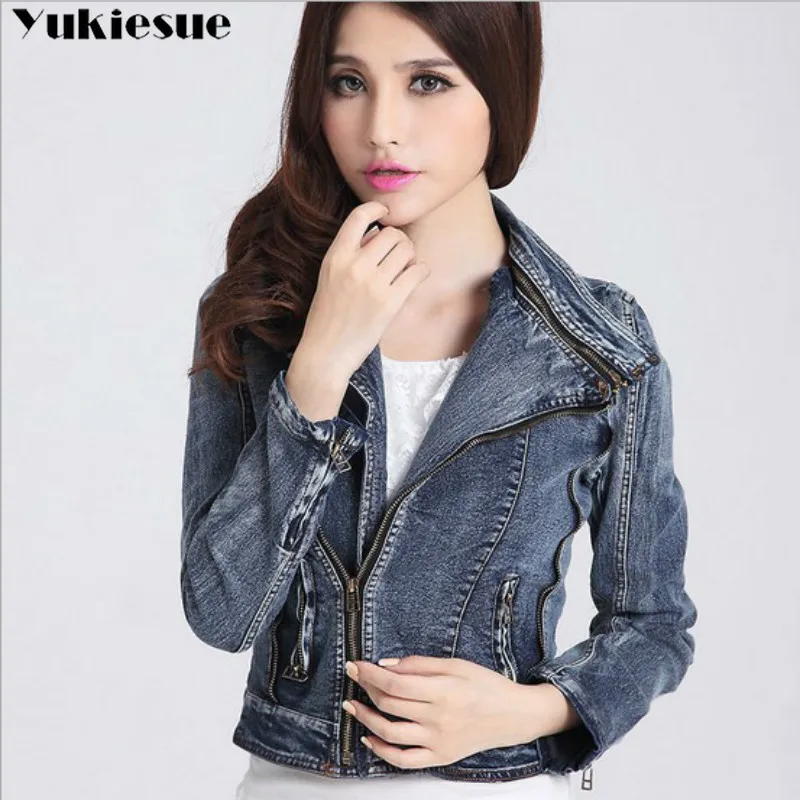 Джинсовые куртки для женщин осень 2019 винтажные короткие женские Женское пальто