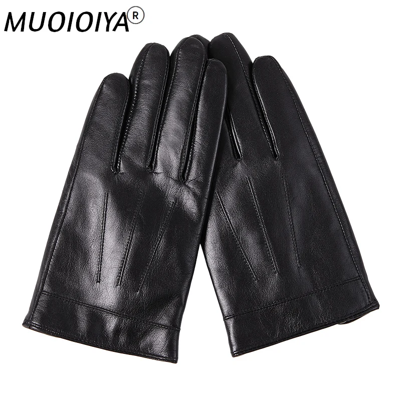 

Winter Gloves Men's Genuine Goatskin Leather Gloves Touch Screen Warm Plus Velvet Gloves New Driving Luva Inverno SQQ411