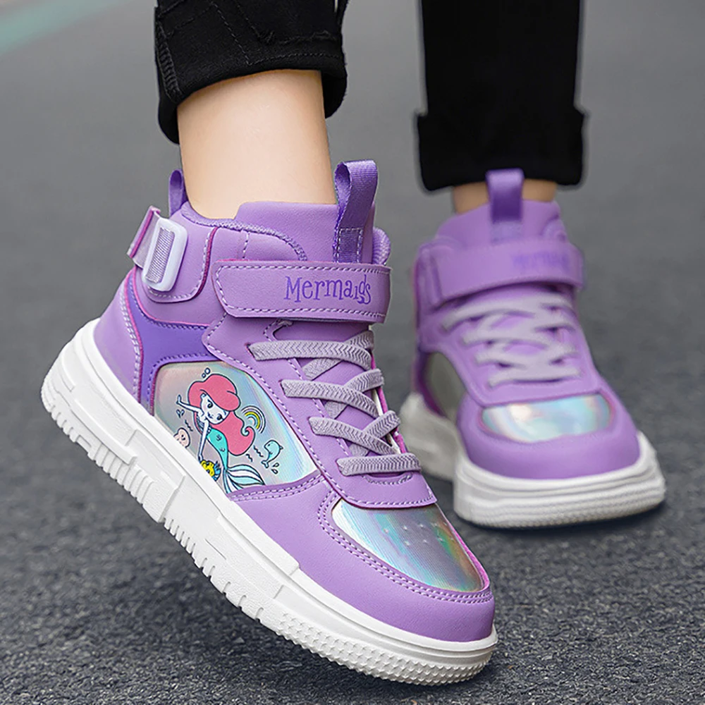 Кроссовки Детские с принтом Русалка Нескользящие на осень/зиму - купить по