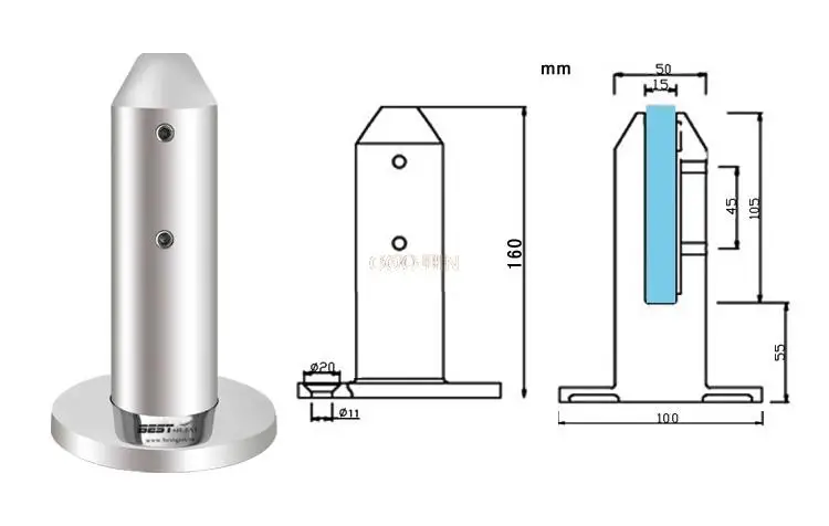 Зеркальная полировка 2205 дуплекс нержавеющая сталь зажим для стекла бассейн