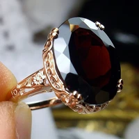 court retro red zircon ring womens luxury business ring