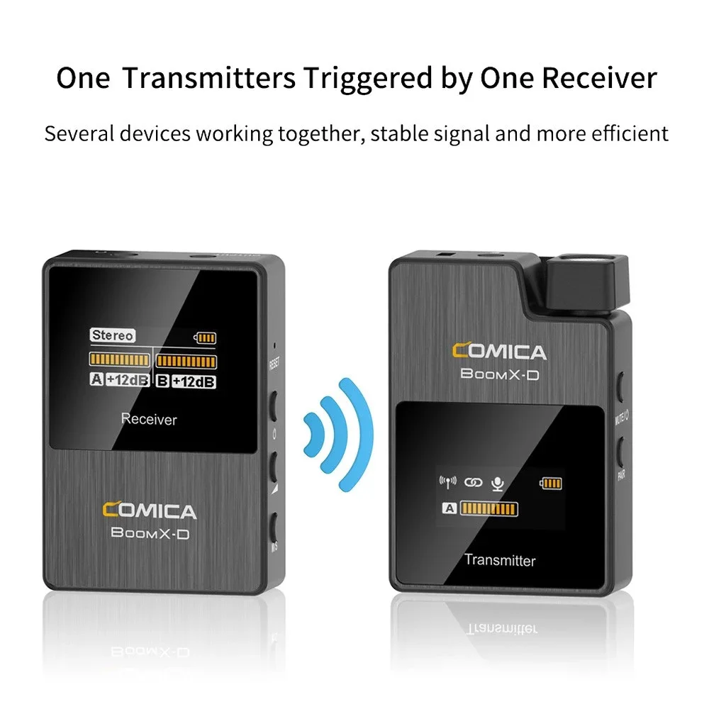 

COMICA BoomX-D D1 One-Trigger-One 2.4G Digital Wireless Microphone System Range 3.5mm Interface For DSLR Mirrorless Cameras