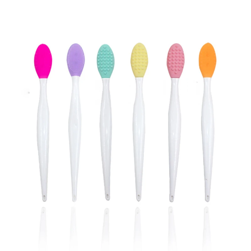 Blackhead Removal Nose Wing Cleaning Brush Silicone Lip Brush Brush Handheld Exfoliator Makeup Tools 6 Colors Soft Skin-Friendly