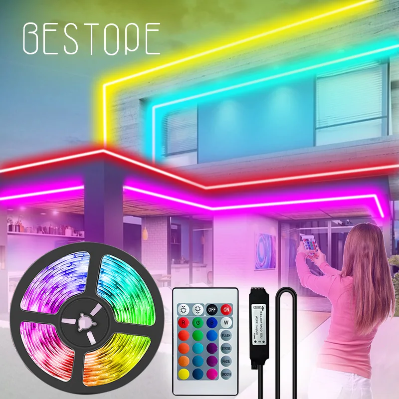 Светодиодная лента освещения Luces LED RGB 5050 SMD 2835 Гибкая Водонепроницаемая
