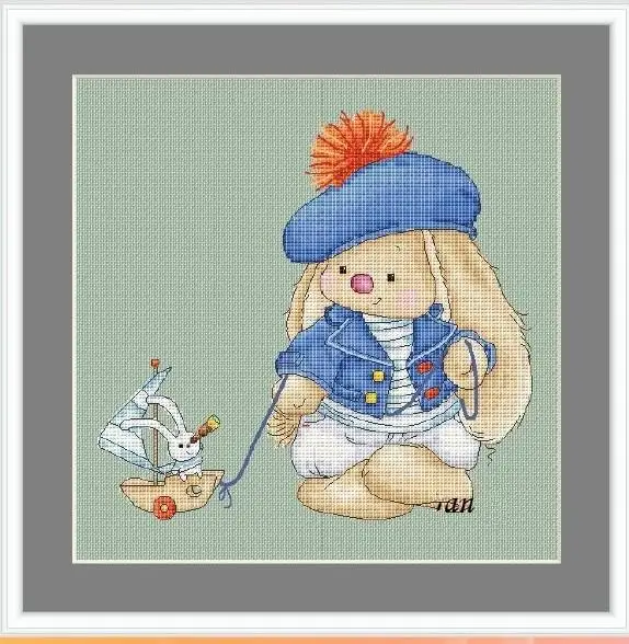 Коллекция G Gold Набор для вышивки крестиком хлопковая вышивка Бонни кролик-матрос