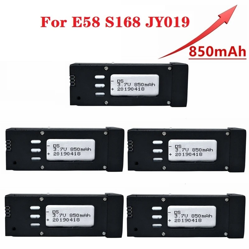 1 5 шт. обновленная батарея 850 мАч для E58 JY019 S168 RC Дрон Квадрокоптер запасные части 3 7