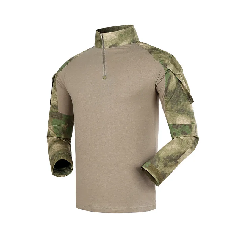 

MORUANCLE Military Style Tactical T-Shirt Outdoor Hikking Hunting Climbing Breathable Cargo Tees Long Sleeve Tops Camouflage
