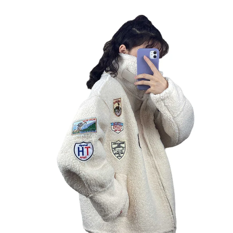 Женский кардиган с имитацией овечьей шерсти куртка большого размера на осень и