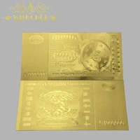 10pcs hot sale euro banknote 5 10 20 50 100 200 500 1000 1 million euro gold banknote in 24k gold for collection