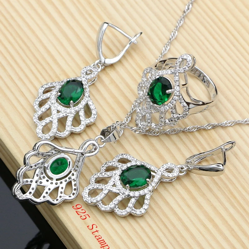 Женский Свадебный комплект из колье и серёг серебро 925 пробы | Украшения