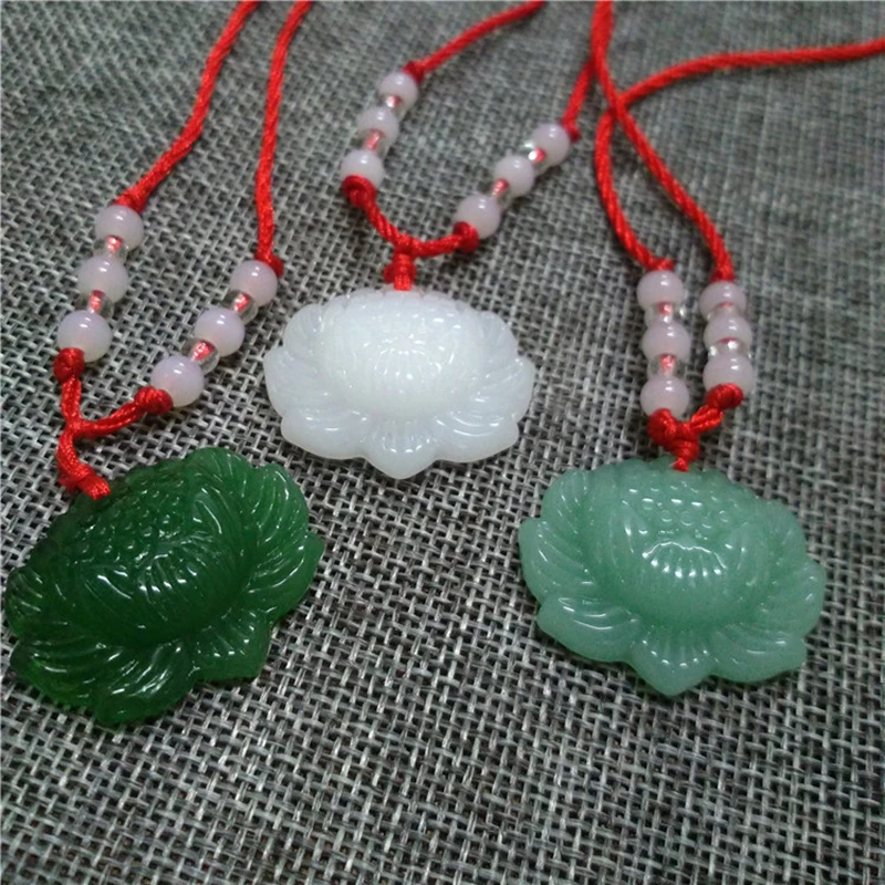 Ожерелье с подвеской в этническом стиле имитацией Нефритового лотоса для мужчин