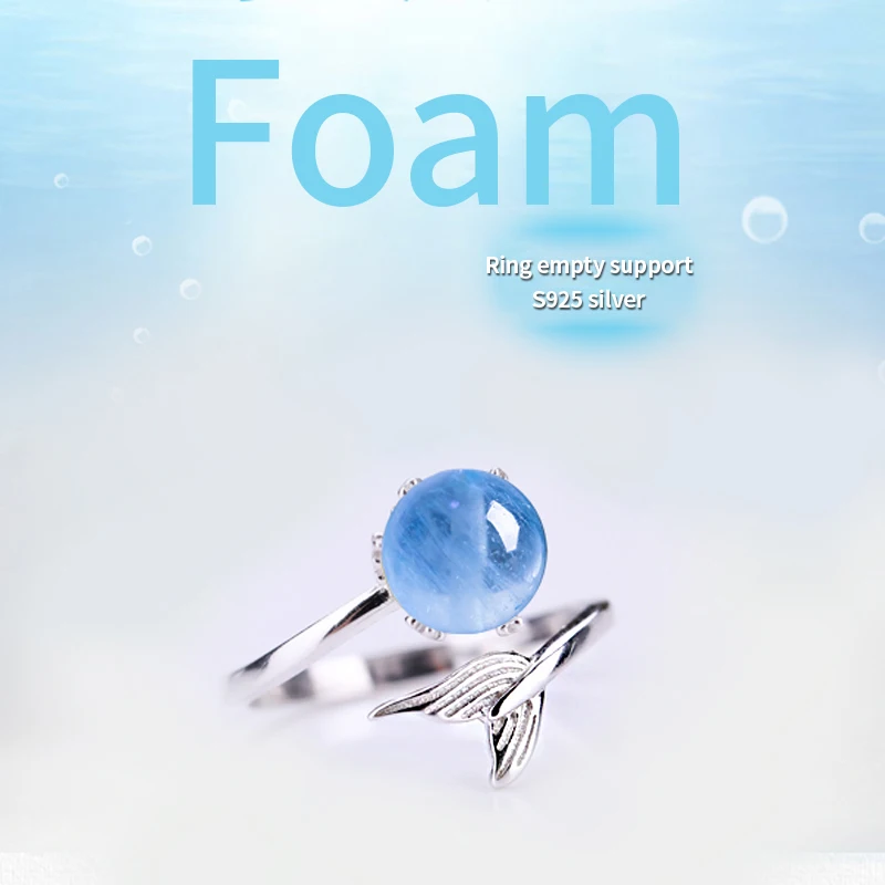 925 Sterling Silver Adjustable Rings Base Blanks Ring Settings For Jewelry 6 7 8 9 10mm Flat Pad Finding  Making DIY Accessories