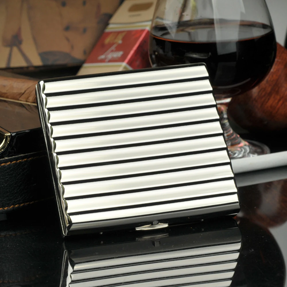 Гофрированный чехол для сигарет Хромированная медь может быть загружен с 20